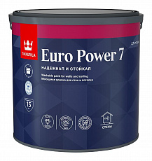 ТИККУРИЛА краска ЕВРО POWER 7 С интерьерная стойкая к мытью мат 2,7 л