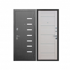 Дверь металлическая 9 см Серебро Лиственница беж Царга (960мм) левая/ФЙ